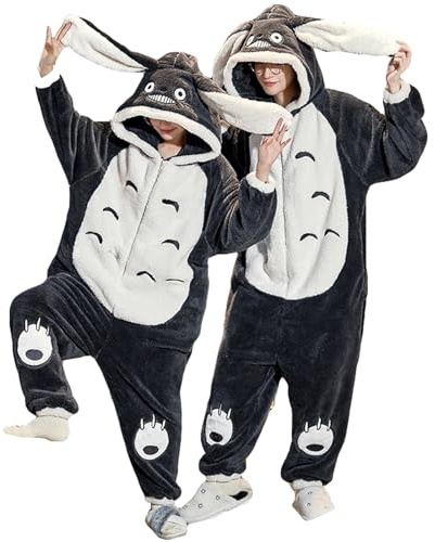 HULG Combinaison Adulte, Costume d'animal, Unisexe, en Peluche, Pyjama Cosplay d'halloween, Vêtements De Nuit Une Pièce pour Fête (Men,XXL)