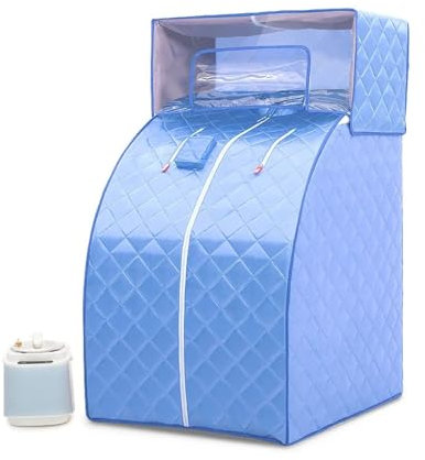 WESLNN Home Sauna Steam Generator Portable Steam Sauna Room Steam Bath Steamer Pot Slimming Therapy Household Shower Cabin Steam Panel Home Sauna Spa Hammam(Blue)