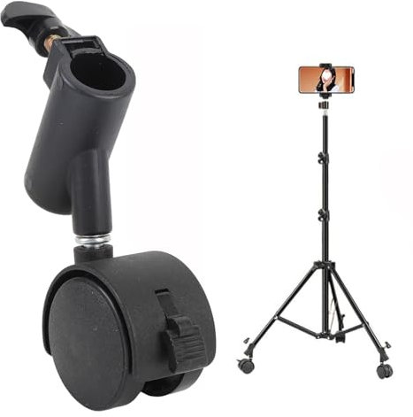 3 teiliges Professionelles Schwenkbares Lichtständer Wheels Set, 16 Mm Bewegliches Rollrad Set mit Bremse, Lenkrolle aus PP Material für Fotografie, Studio, Foto, Videoaufnahmen