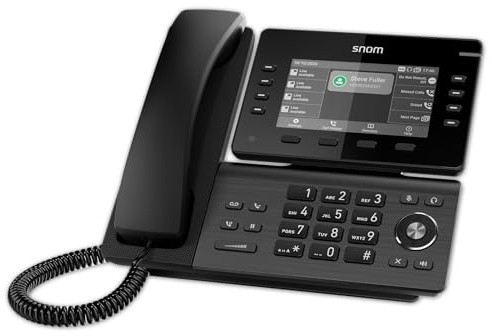 Snom D812 IP-telefon, fast telefon med 5 tums färgskärm – kontorstelefon med 8 programmerbara knappar, USB-port och antibakteriellt hölje för effektiv kommunikation