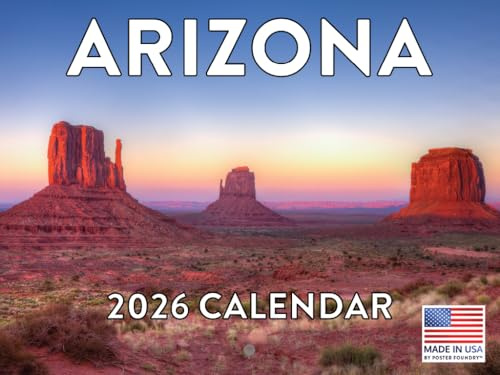 Arizona Calendar 2026 AZ Monthly Wall Calender 12 Month | American Made In The USA