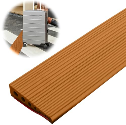 Rampa de umbral de puerta, PVC para silla de ruedas, 100 x 8 x 2 cm, superficie antideslizante, rampa de goma para silla de ruedas, carrito, andador o scooter eléctrico