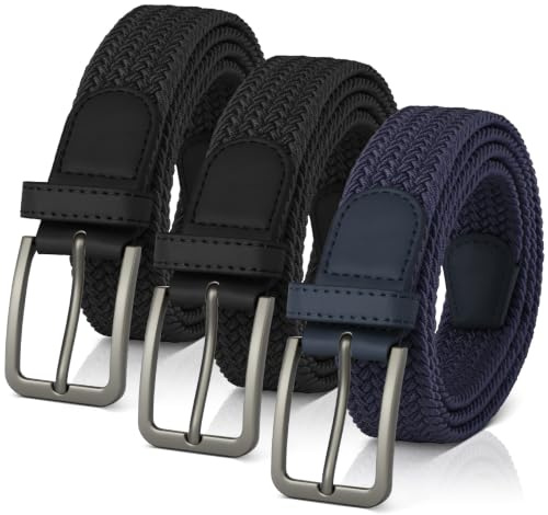AUYAO Cinturón para Hombre Mujeres Unisex, Trenzado Elástico Cinturón | Cinturón Elástico Trenzado, Unisex, Cómodo, Duradero, Ajustable, Para Hombre y Mujer, Uso Diario, Casual y Formal