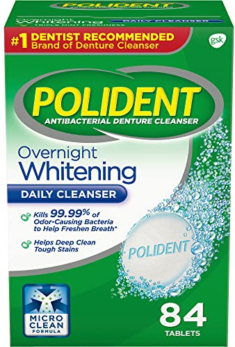 Polident Overnight Whitening Denture Cleanser-78 ct