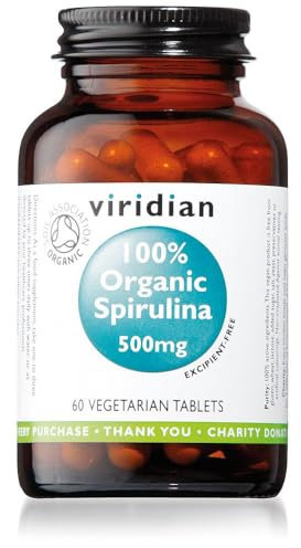 Viridian Spirulina 500mg 100% Organic, 60 tabletas