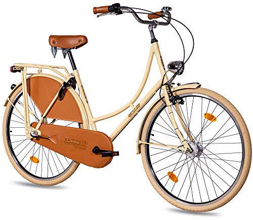 KCP 28 Zoll Citybike Damen Hollandrad - Deritus N3 Creme - Damen-City-Fahrrad mit Shimano Nexus 3 Gang Nabenschaltung und Shimano Nabendynamo, Vintage Damenfahrrad mit Rücktrittbremse