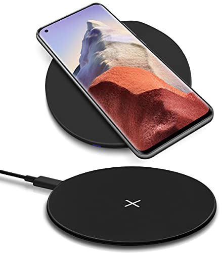 Qi Schnellladegerät Wireless kompatibel für Xiaomi Mi 9 10 11 Kabellose Universal Schnellladestation Induktiver Charger, Farbe:Schwarz