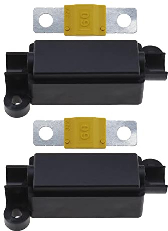 EMSea 2PCS Midi Fuse Holders & 2PCS 60Amp Midi Fuses for Cars Trucks Construction Vehicles Agricultural Machinery Buses Caravans