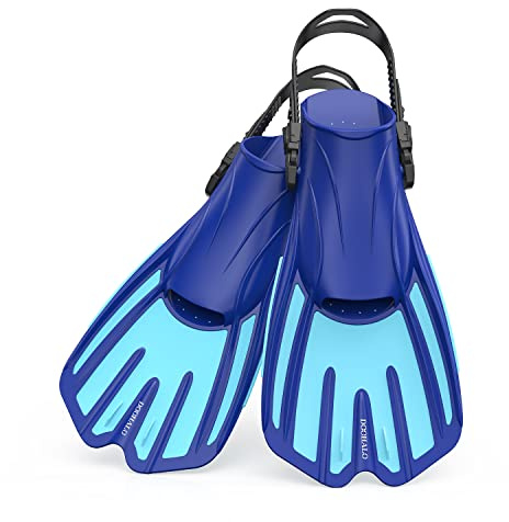 DOOHALO Swim Fins,Snorkel Fins for Swimming Training,Adult Swimer Flippers for Lap SwimDiving,Adjustable Size