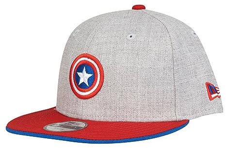 New Era 9Fifty Snapback - Cappellino per bambini Captain America, Carbone, 6- 12 Anni
