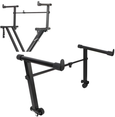 Zweiter Tastaturständer, 2-stufiger Tastaturständer-Aufsatz, Verstellbare Breite, Elektrischer Digitalpiano-Ständer für Tastaturstützen, Universeller Eisen-Verlängerungsständer