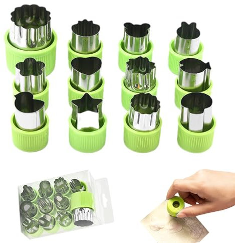 12 Stück Ausstechformen, Brot Ausstecher für Kinder Edelstahl Ausstecher Set für Keks Plätzchen Tortendekorationen Sushi Obst Kuchen