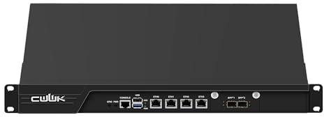 CWWK 1U N200 Firewall Appliance Rackmount PC, 2 x 10GbE SFP+ 19” Rack Firewall Hardware mit 4 Ports i226-V 2.5GbE LAN, U2 OPNsense Homelab Server, DDR5 Barebone ohne RAM/SSD/OS