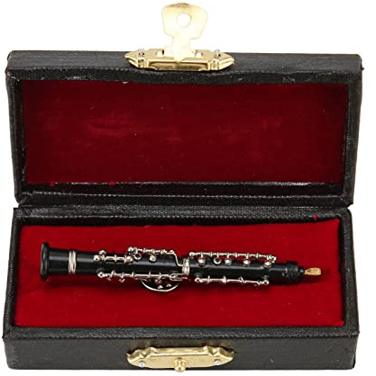 Broche Miniature Hautbois avec Support et Boîte Rangement Velours