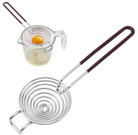 Egg Yolk Separator,Stainless Steel Egg Separator Tool Yolk White Divider,With Handles Divider Filter Easy Storage Commercial Easier Clean for Kitchen Baking Tools Preparing Avariety Dishes Baked Goods