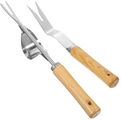 FONDOTIN 2 pièces Désherbeur Manuel INOX Outil de Jardin et Portable Extracteur de Mauvaises Durable avec Poignée Antidérapante Désherbage pour Pelouse et Potager