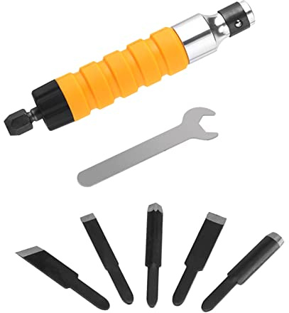 Baxnore Kit di scalpelli elettrici professionali per intaglio del legno con 5 lame intercambiabili Coltello per incisione con vibrazione ad alta velocità 25000 giri/min per mobili
