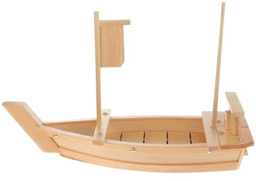 SUPVOX Plateau de Service en Bois Forme Bateau, Assiette de Présentation Lisse et Facile à Nettoyer, pour Sashimi à Domicile et Hôtels