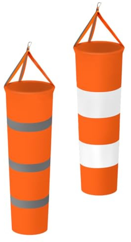 Homoyoyo Mangas de Viento Fluorescentes para Exteriores 2 Piezas, Bolsas Reflectantes de Oxford Grueso 80 Cm, Indicador Dirección Viento para Jardín, Patio y Decoración Color Aleatorio