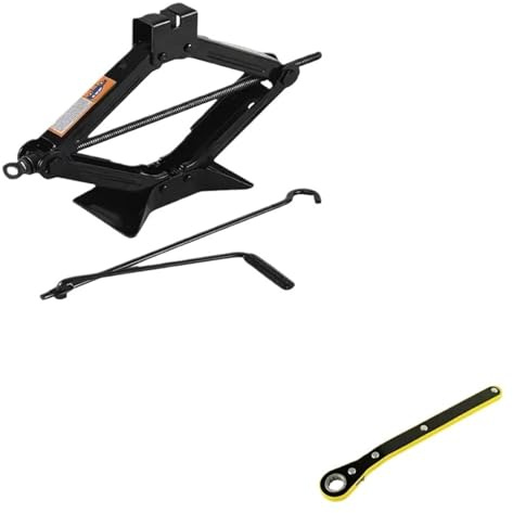 Gato Tijera para Coche Gato de Tijera portátil for Coche, multicapacidad, 08T, 1T, 2T, manivela Manual, Ahorro Trabajo for elevación vehículos, reparación neumáticos(0.8T Set)