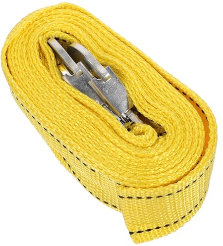 KAJNBN Cuerda de Remolque para Coche de Nylon Amarilla, Ligera y Fácil de Transportar, Cuerda de Remolque para Exteriores con Capacidad de 3 Toneladas y 4 Metros de Longitud