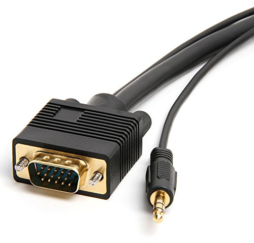 Cmple - VGA Cable Male to Male with 3.5mm Aux Audio Monitor SVGA PC 15 Pin Cord 50 Feet