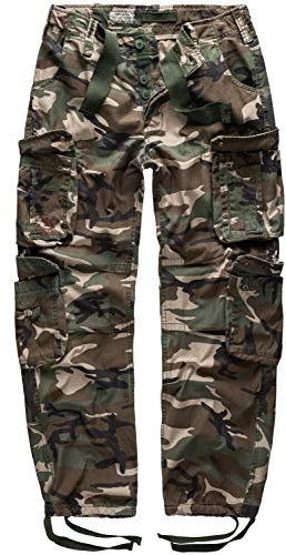 Surplus Cargo Trousers Mens Airborne Vintage, Woodland, L