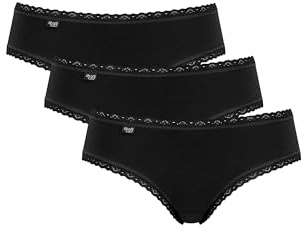 sloggi Hipster 10167200 Dam Trosor, Svart, 42 x 3 stycken
