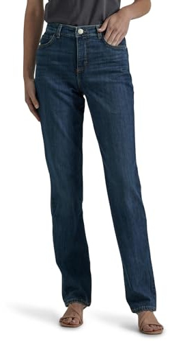 Lee Women's Instantly Slims Classic Relaxed Fit Monroe Straight Leg Jean, Ellis, 12 Short