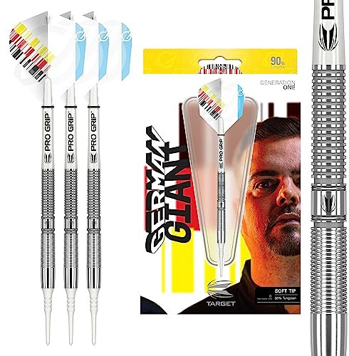 Target Darts Unisex-Adult Gabriel Clemens 90% Wolfram Softdarts-Set (19Gr) Dartpfeile mit weicher Spitze, Silber