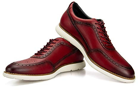 JITAI Men Oxfords Shoes Zapatos de Vestir Casuales para Hombres Zapatos de Moda Ligeros con Cordones