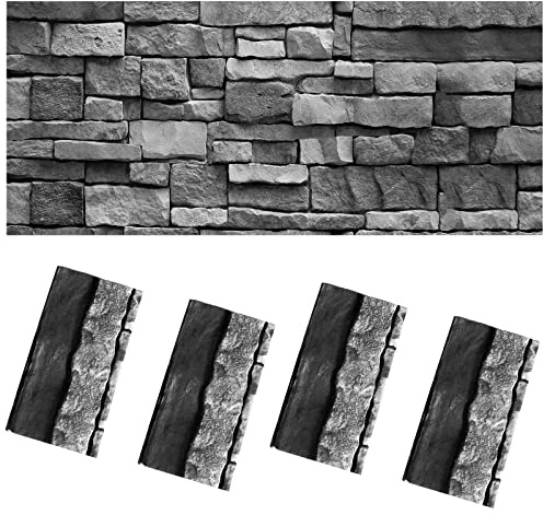 Chuangdi 4 Sheets 4.5 x 9 Feet Medieval Brick Stone Wall Backdrop Castle Stone Wall Scene Setter Wallpaper Curtains Door Removable Tablecloth Photo for Winter Halloween Birthday Party (Vivid)