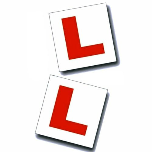 BML 2 x Magnetic Red L Plates for Car Learner | Easy to Attach & Remove | No Melting Easy to Move without Scratching Painting off | Strong Magnetic Back for Vehicles