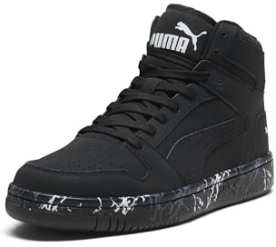 Puma Men's Rebound Layup Sneaker Black Black White, 7.5