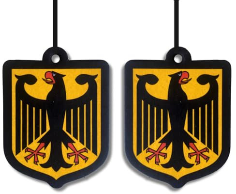 2er Set Auto Duftbaum Deutschland – Autoduft & Lufterfrischer Rückspiegel – Sandelholz Fruchtiger Duft – Bundesadler Design – Auto Duftanhänger gegen Gerüche