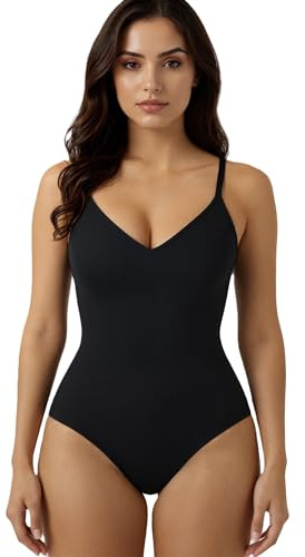 SURLIFE Body Contenitivo Modellante Donna con Spalline Regolabili Guaina Snellente e Tessuto Traspirante