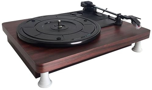 Grammofono vintage portatile, giradischi a 3 velocità con asta di sollevamento e blocco del braccio, ideale per gli appassionati di intrattenimento domestico e audio