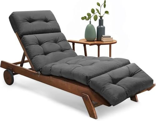 widesmile 189x58x12 cm Sun Lounger Cushion Waterproof Grey