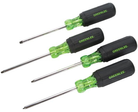 Greenlee 0353-01C Skruvmejselsats, fyrkantig spårmejsel, 4 delar