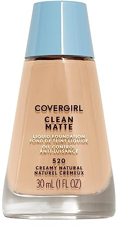 COVERGIRL, Clean Matte Liquid Foundation, Creamy Natural, 1 Ounce, 1 Count (packaging may vary)