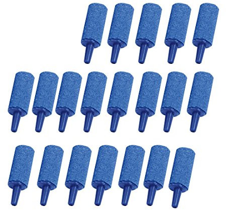 sourcing map 20 Stück Luftstein für Aquarium Plastik Behälter Belüfterstein Blase Ausströmer für Aquarium Pumpe und Hydroponik 25x12mm