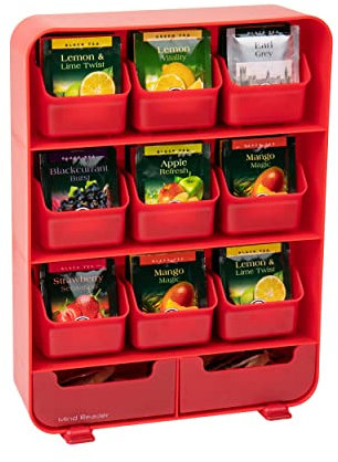 Mind Reader TBORG-RED - Organizador de bolsas de té, plástico