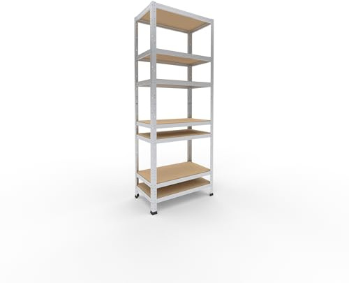 shelfplaza® 180x70x40cm HOME Scaffale metallo per carichi pesanti zincato con 7 ripiani con 125kg capacità di carico/Scaffali in metallo per garage come scaffali per ripostiglio o officina