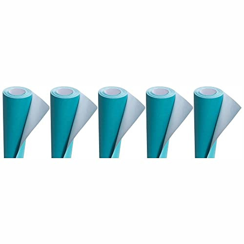 3 Ace Crafts (Pack of 5) Poster Paper Roll (Turquoise) Approx 76cm x 10m for Gift Wrapping, Craft, Packing, Parcel, Party Decoration, Table Runner, School Notice Boards, Display and Card Making