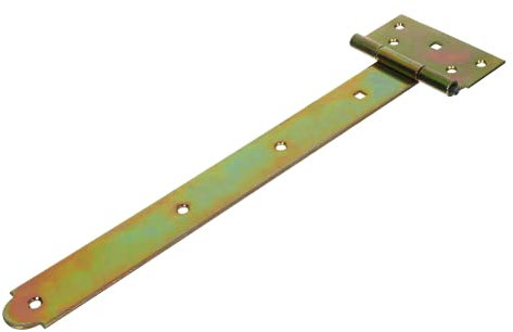 NAJDER T-Scharnier 350 mm Kreuzgehänge 2 Stück Torscharnier Gartentor Gartentorfalle Schwenkscharnier verzinkte gelb (350 mm)