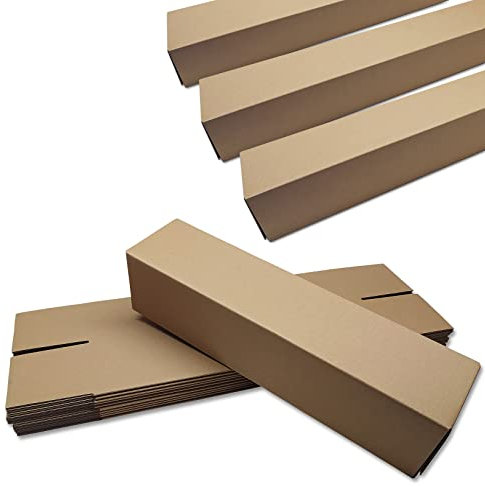 verpacking Versandhülsen eckig 475 x 110 x 110 mm Braun (Außenmaß 485 x 115 x 115 mm) 1 wellig Versandkarton DHL konform Versandrolle Versandrohr langer Faltkarton (10 Stück)