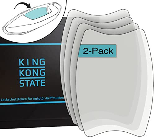 King Kong State Lackschutzfolien 2er-Set für Autotür-Griffmulden - große Griffschalen-Schutzfolien zum Schutz vor Kratzern - transparent