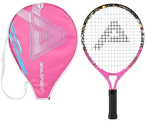 AMA SPORT - AT-F17 - Kinder-Tennisschläger Graffiti Pink 17 Zoll - Anfänger Tennisschläger - Junior Tennis-Set für 2–3 Jahre - Mit Tragetasche