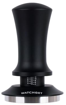 watchget 53mm Espresso Coffee Tamper, Spring Loaded Tamper Stainless Steel Barista Espresso Tamper Calibrated Espresso Hand Tamper with Scale for 54mm Espresso Machine Portafilter