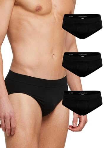POMPEA 3 Paia Slip Uomo in Morbida Microfibra, Mutande Uomo Senza Cuciture Elasticizzate